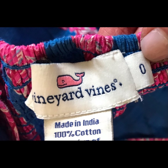 Vineyard Vines Long Maxi Spaghetti Strap Dress Pink Blue Feather Print 0 S - Picture 6 of 13